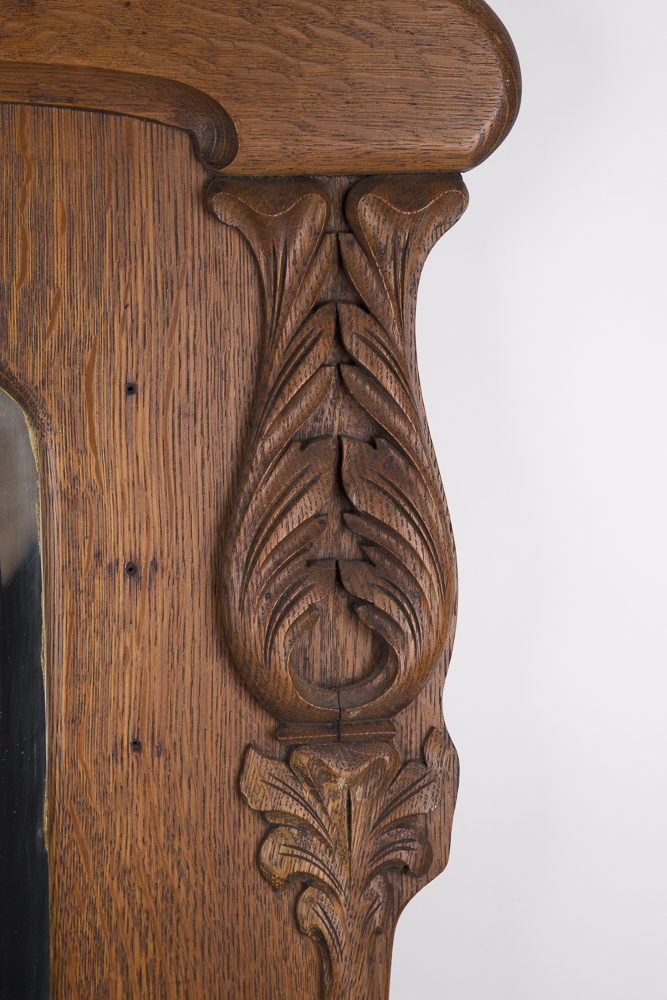 Antique Oak Framed Hall Mirror