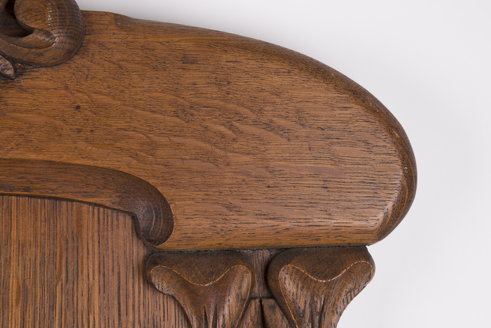 Antique Oak Framed Hall Mirror