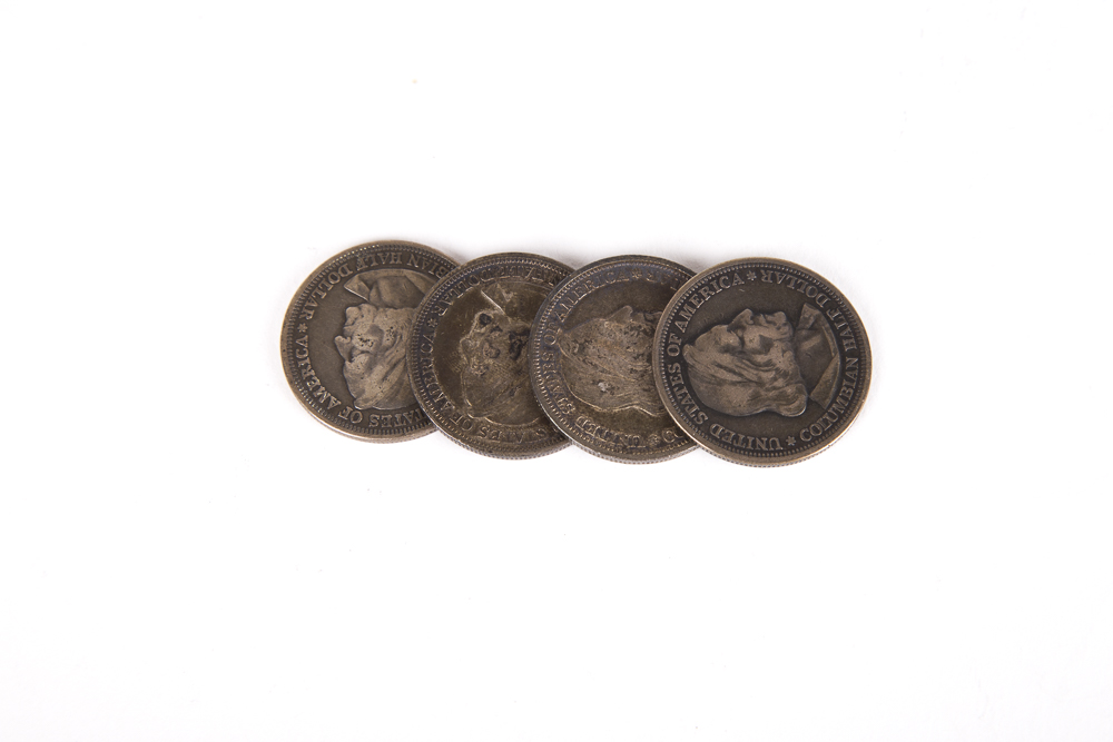Four Columbian Exposition Silver Half-Dollars