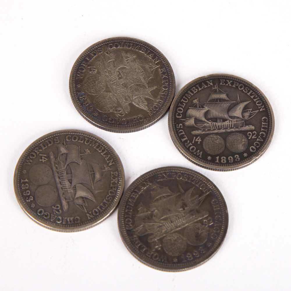 Four Columbian Exposition Silver Half-Dollars