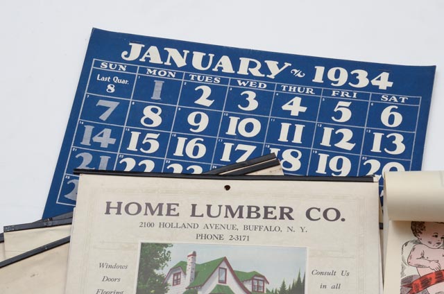 Large Collection of Original Vintage Calendars