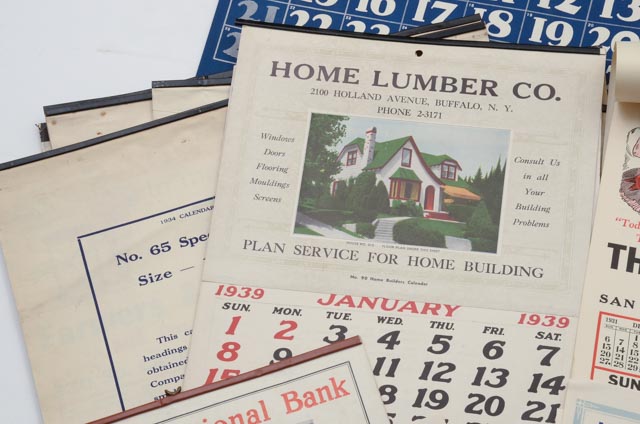 Large Collection of Original Vintage Calendars