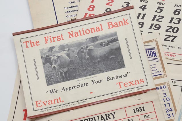 Large Collection of Original Vintage Calendars