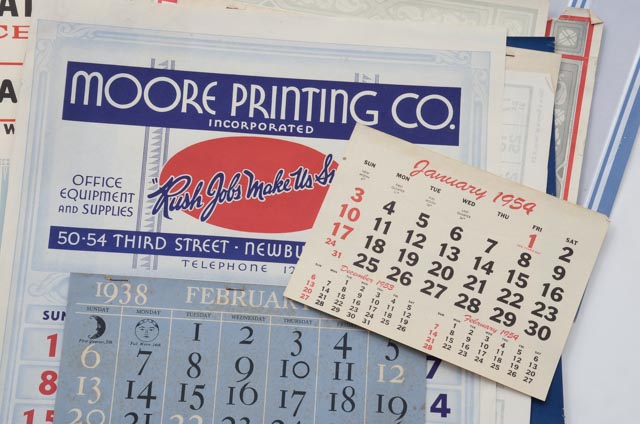 Large Collection of Original Vintage Calendars