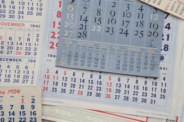 Large Collection of Original Vintage Calendars