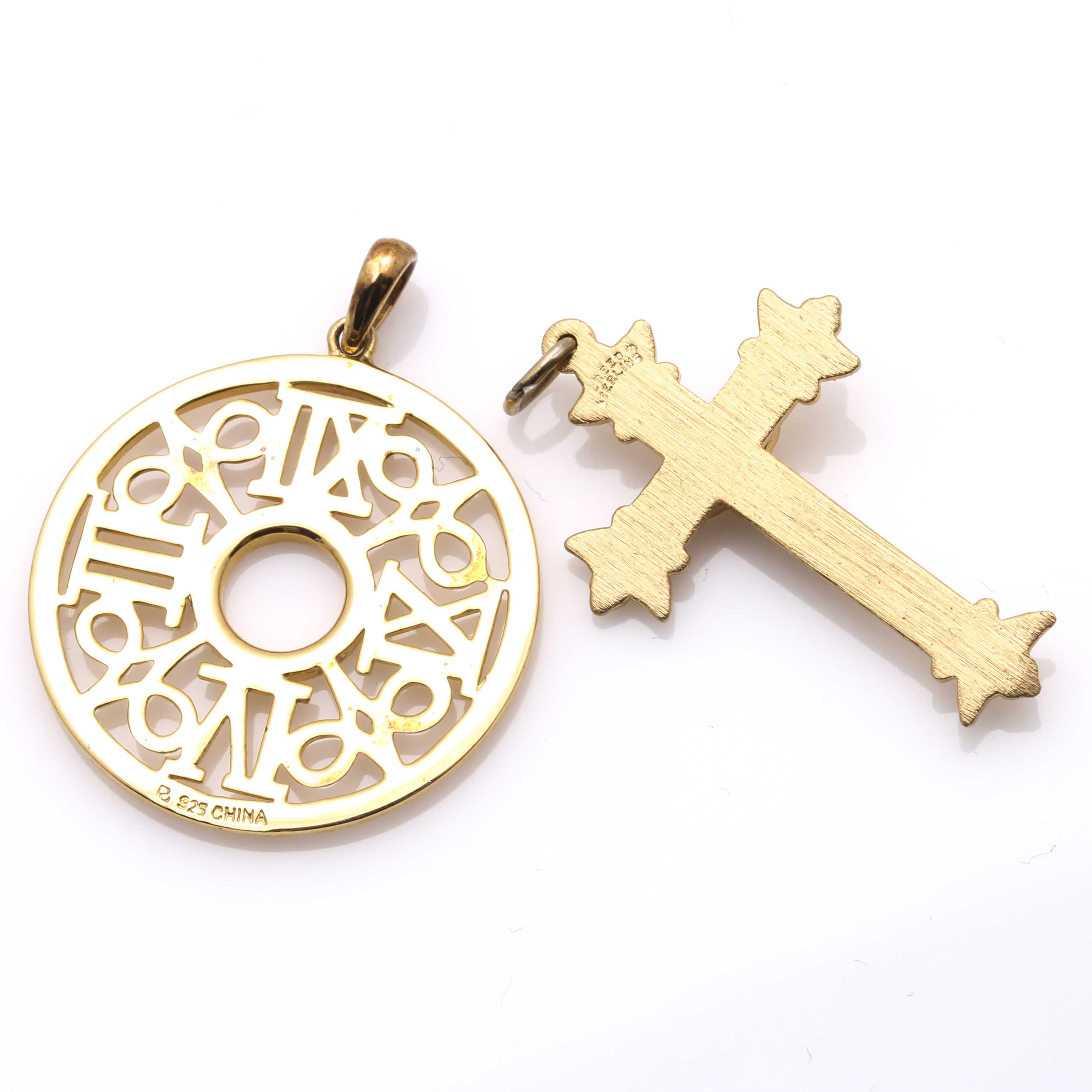 White and Gold Tone Sterling Silver Jewelry Lot