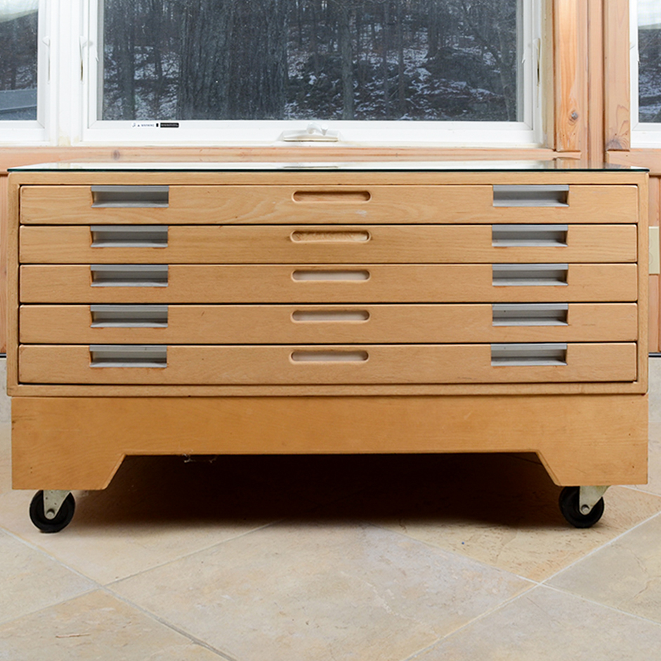 Drafting Table and Flat File Cabinet