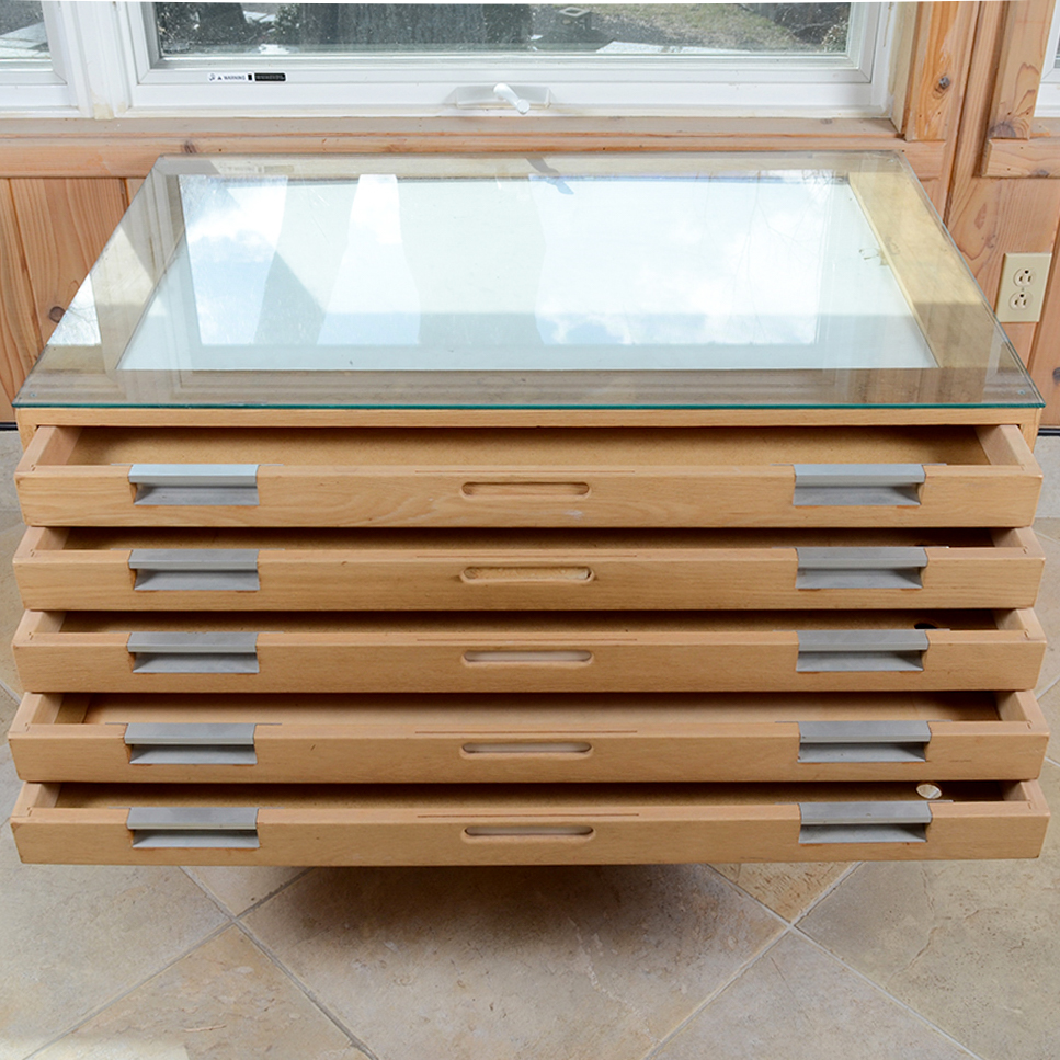 Drafting Table and Flat File Cabinet