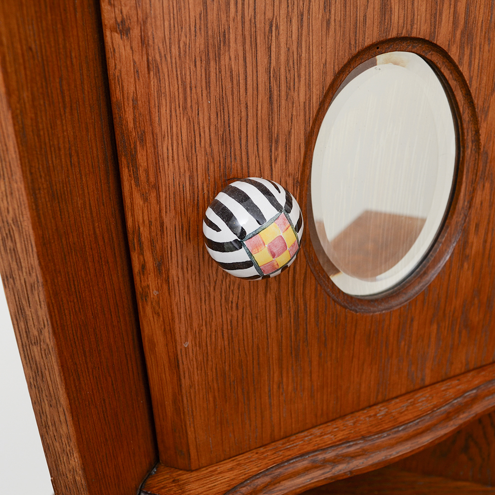 Victorian Style Mirrored Dressing Stand Over Four Drawer Dresser in Oak