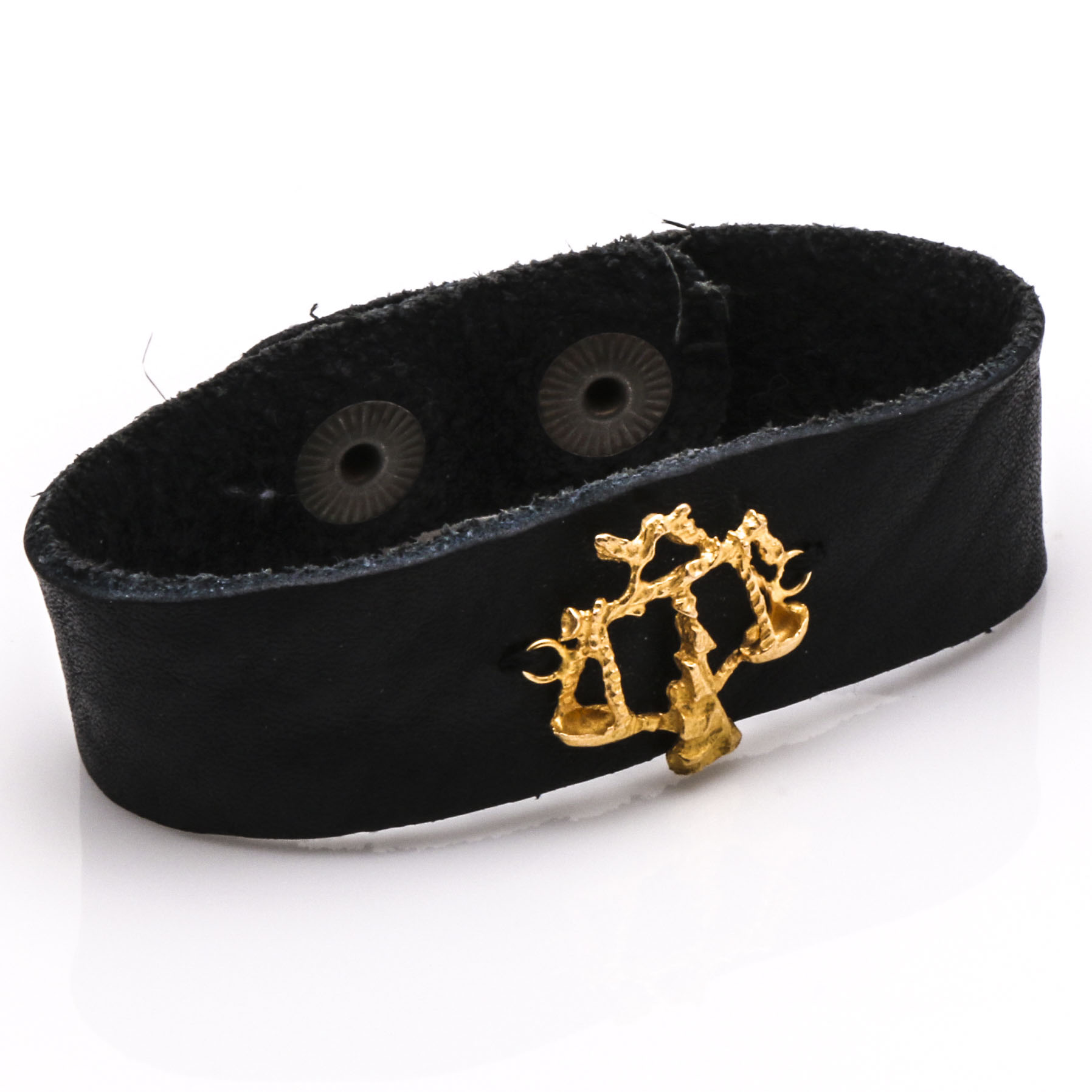 18K Yellow Gold Leather Bracelet