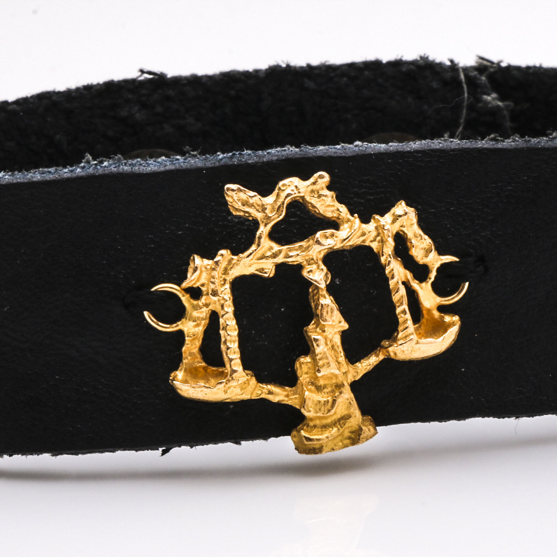 18K Yellow Gold Leather Bracelet