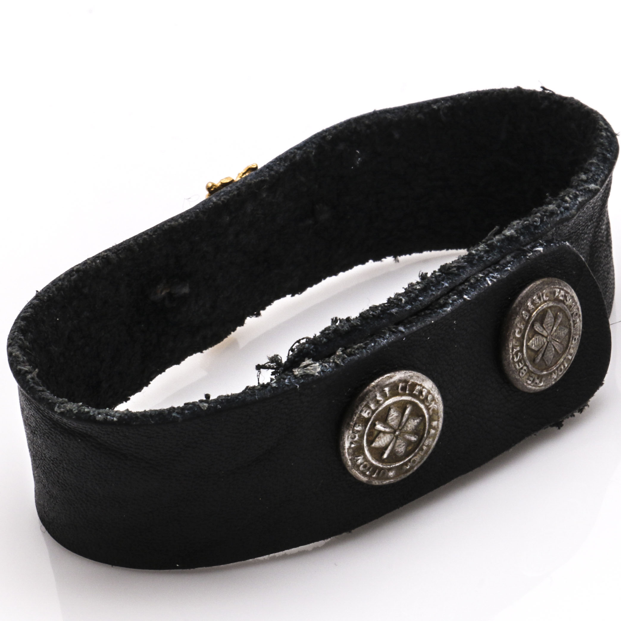 18K Yellow Gold Leather Bracelet