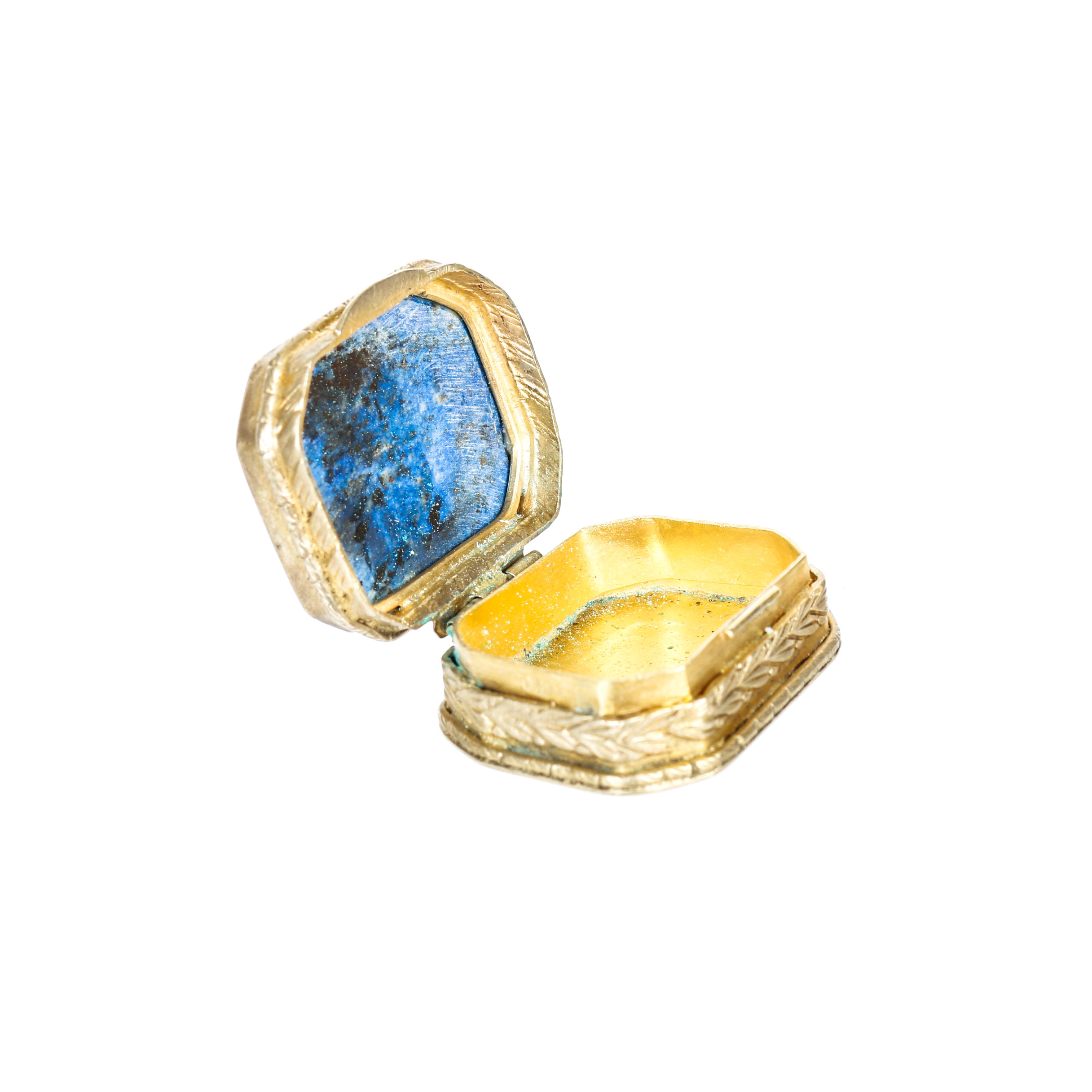 Vintage Lapis Lazuli and Vermeil Pill Box