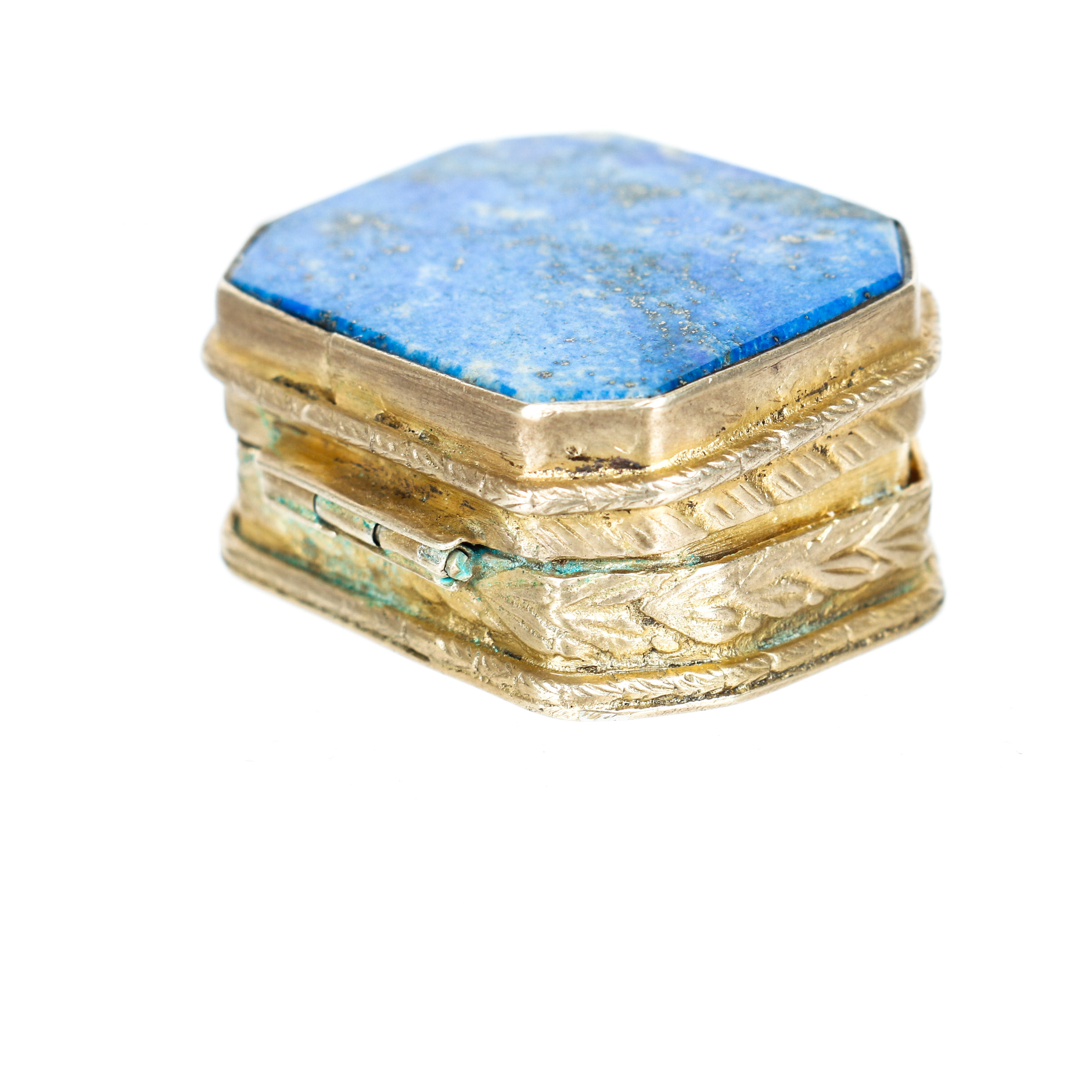 Vintage Lapis Lazuli and Vermeil Pill Box