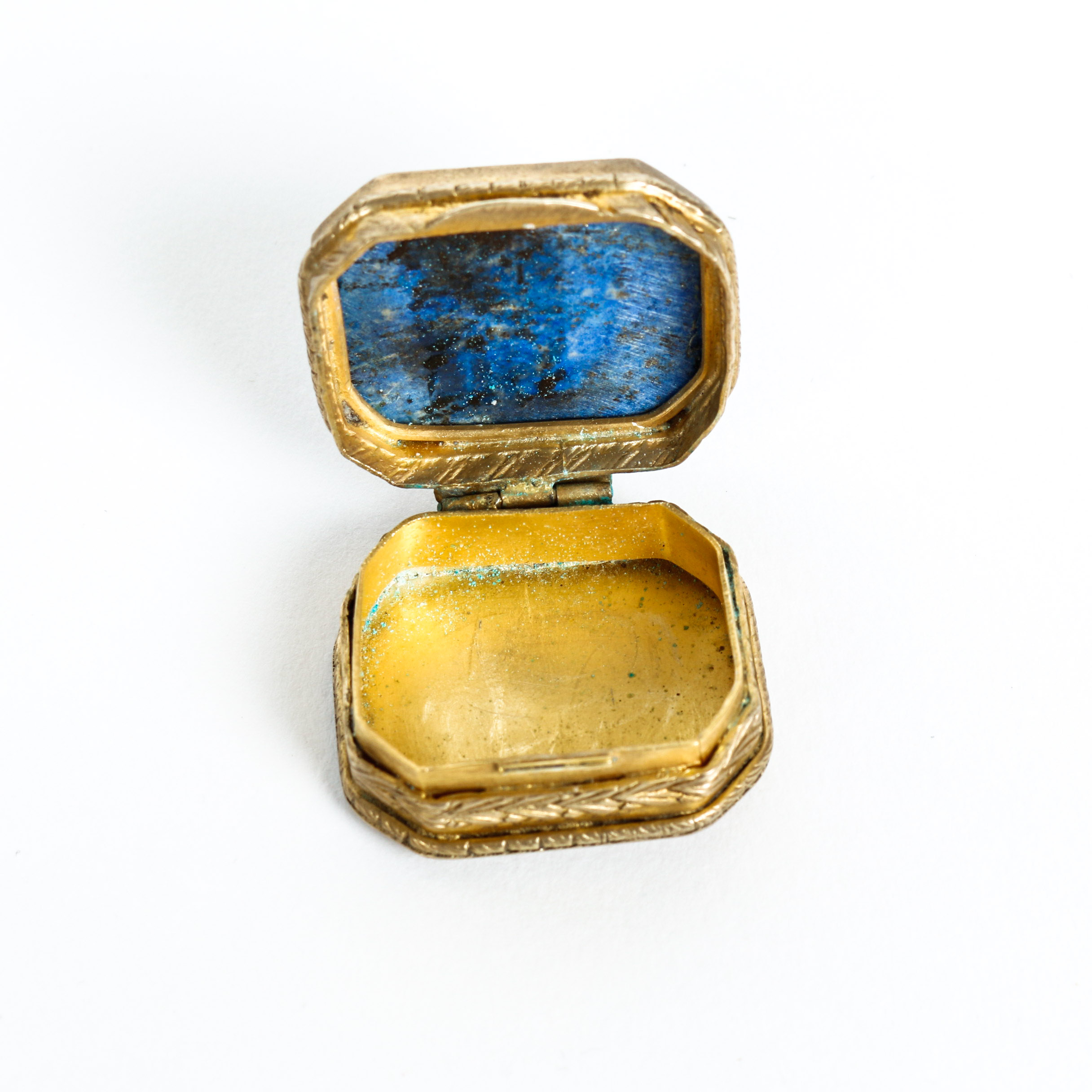 Vintage Lapis Lazuli and Vermeil Pill Box