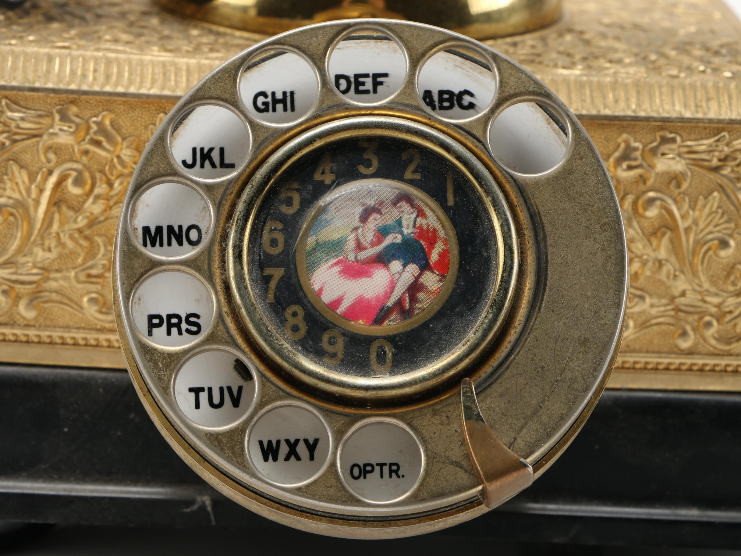 Brass Rotary Cradle Telephone