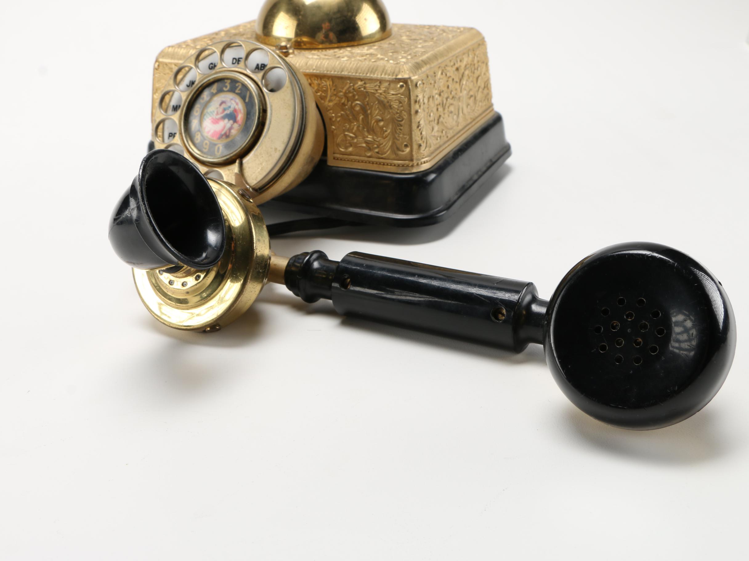 Brass Rotary Cradle Telephone