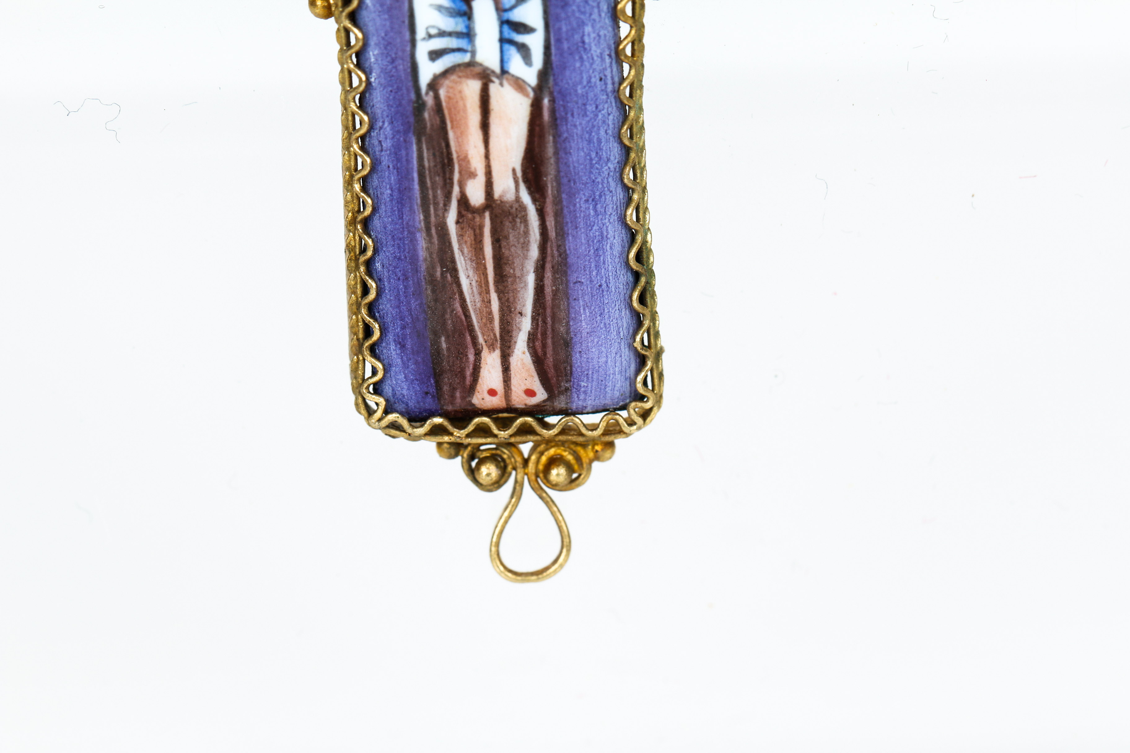 Vintage Russian Enamel Cross Pendant