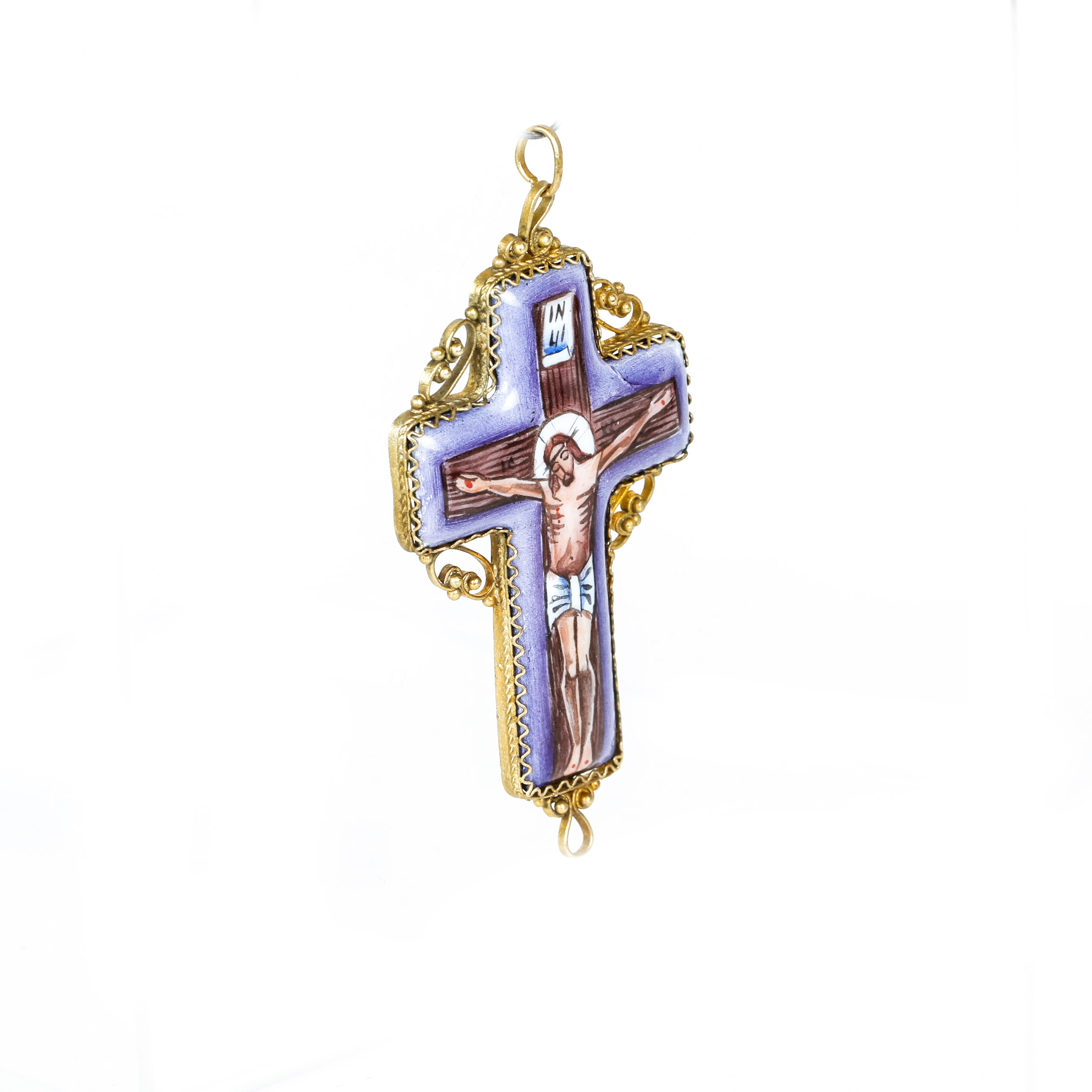 Vintage Russian Enamel Cross Pendant