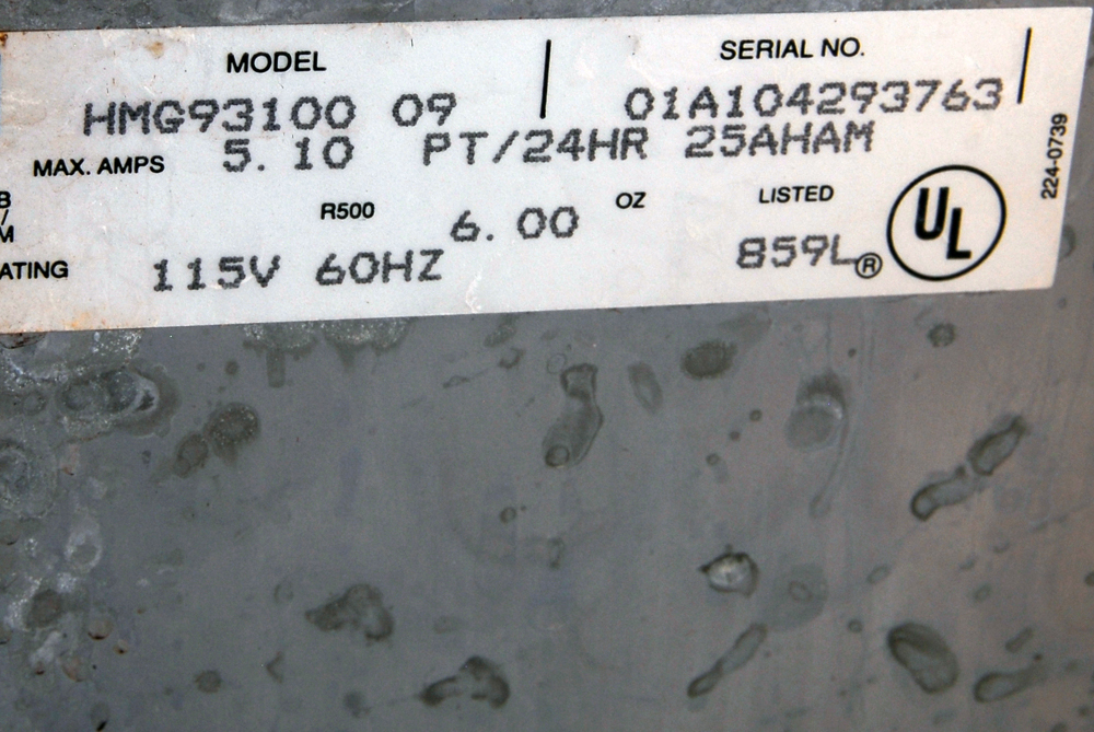 Admiral Dehumidifier