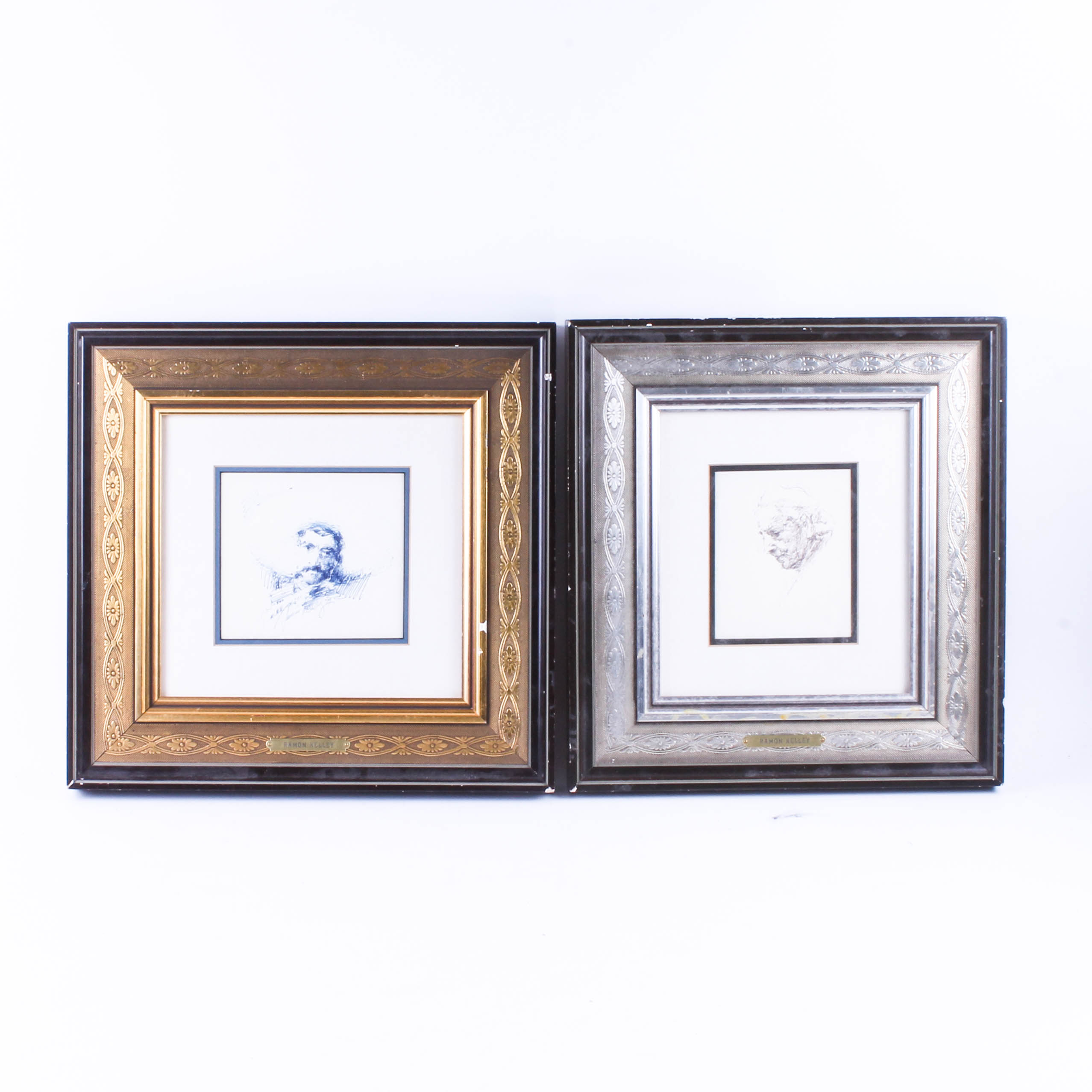 Pair of Vintage Framed Artwork by Ramon Kelley