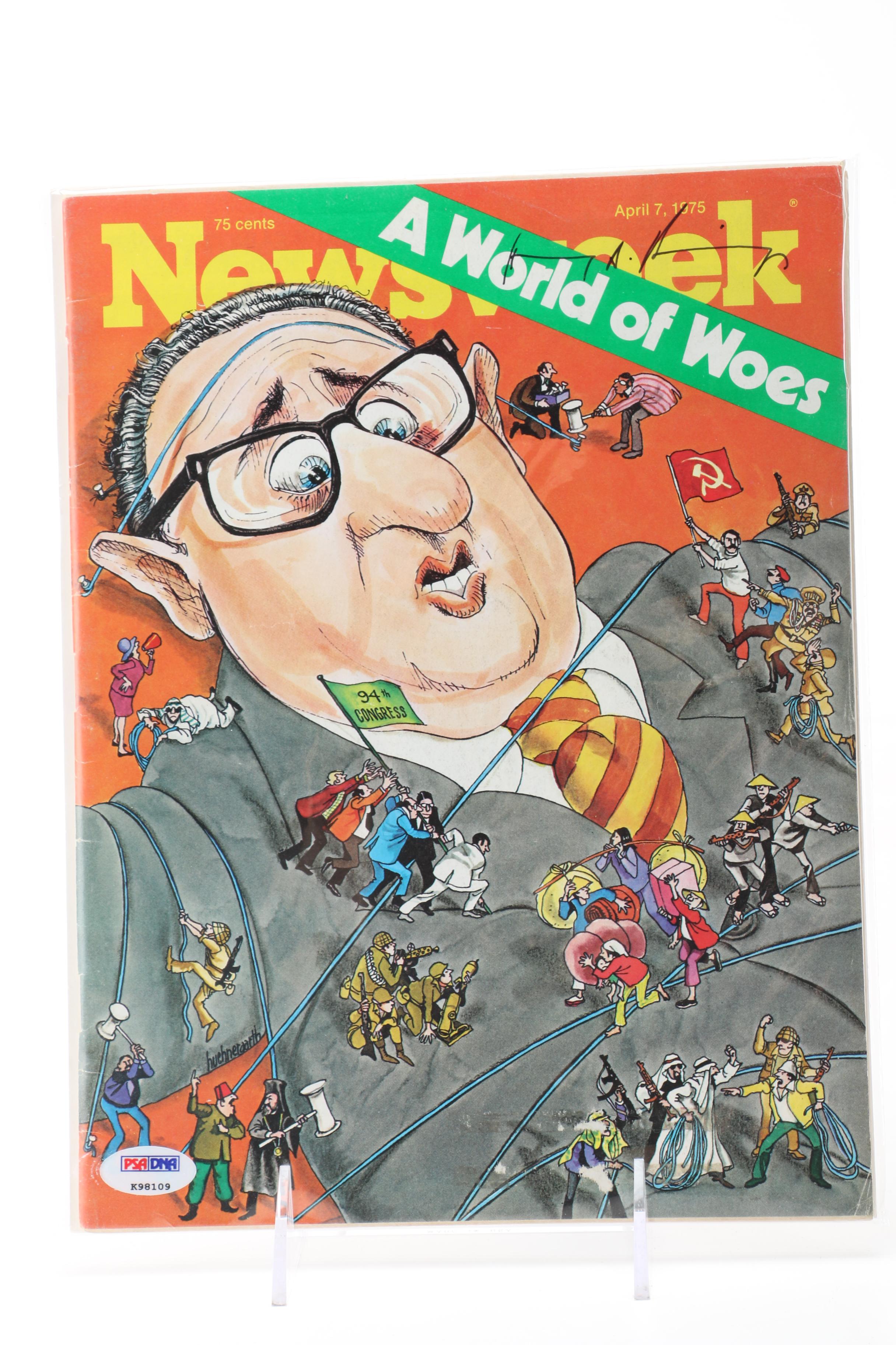 Henry Kissinger Autographed "Newsweek" Magazine