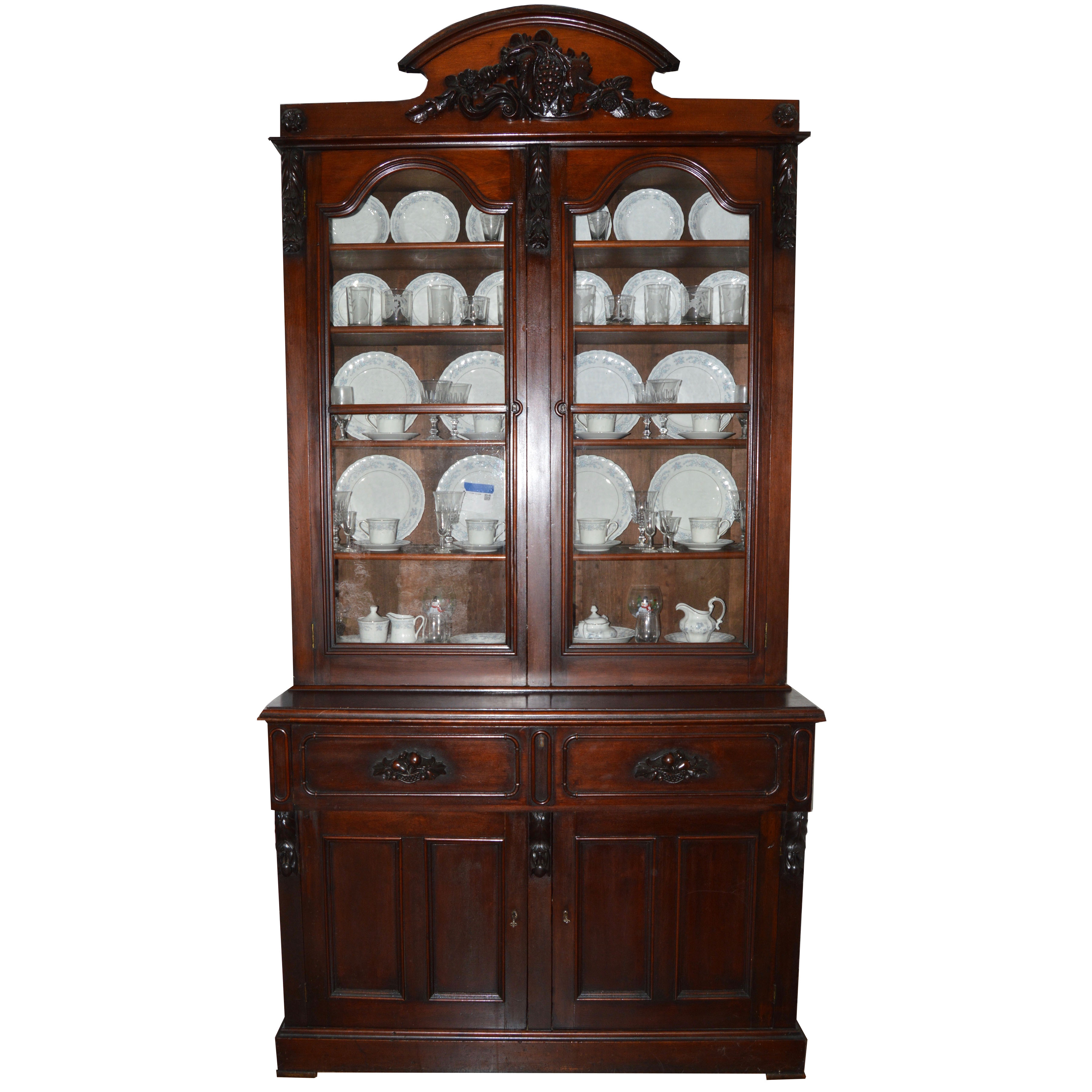 Victorian Mahogany China Cabinet