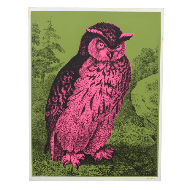 Tiber Press 1969 Original Serigraph "Mr. Owl"