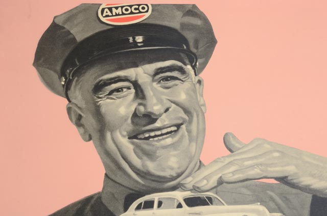 Original 1940s Amoco Service Poster "Put it up to ME!"