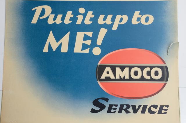 Original 1940s Amoco Service Poster "Put it up to ME!"