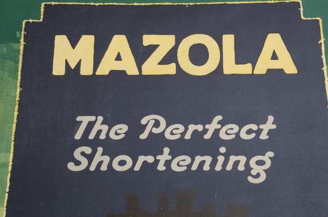 Original 1935 Mazola Poster Advertisement "The Perfect Shortening"