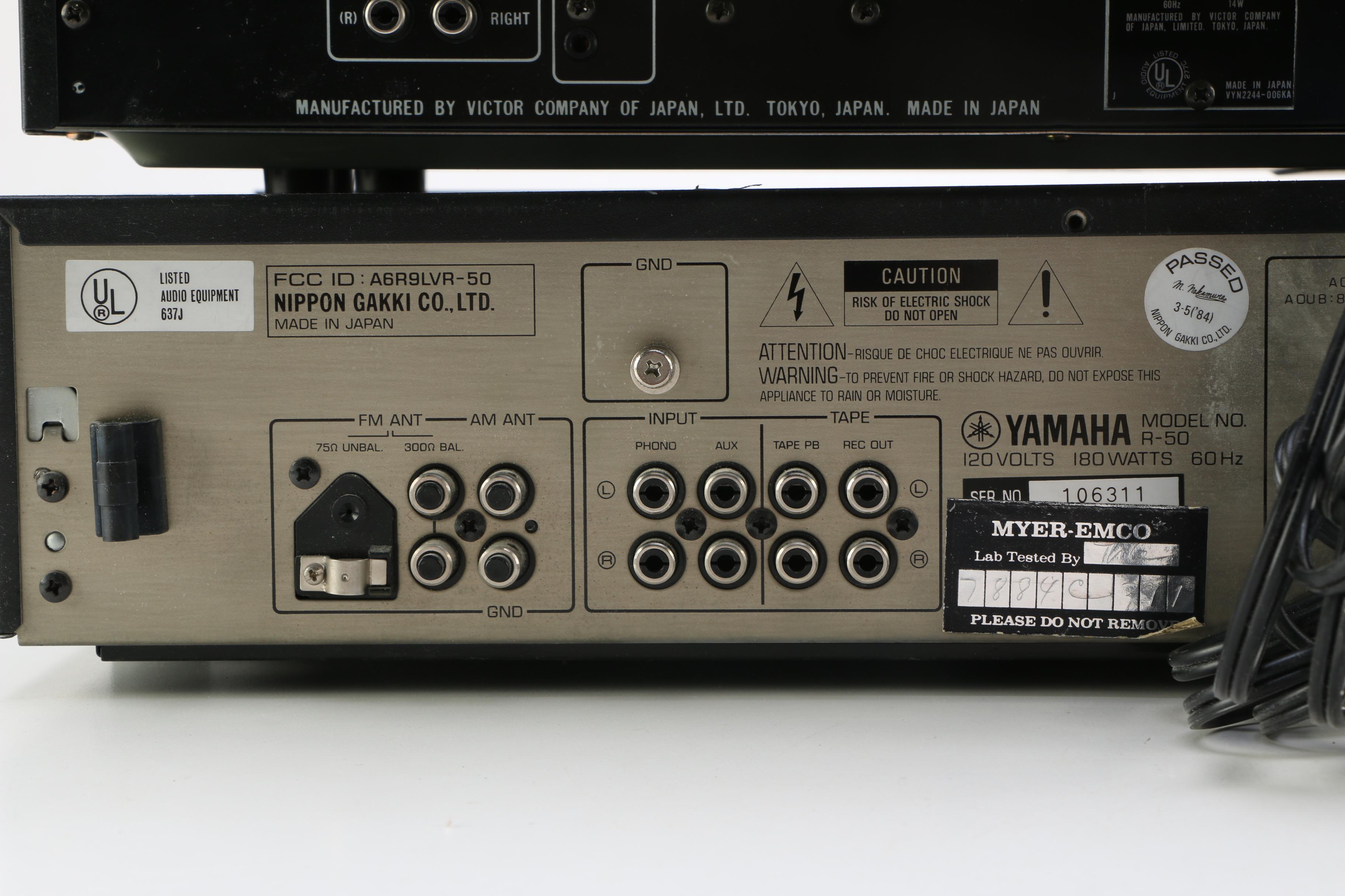 Turntable, Receiver, Cassette Player and Classical Theme LPs