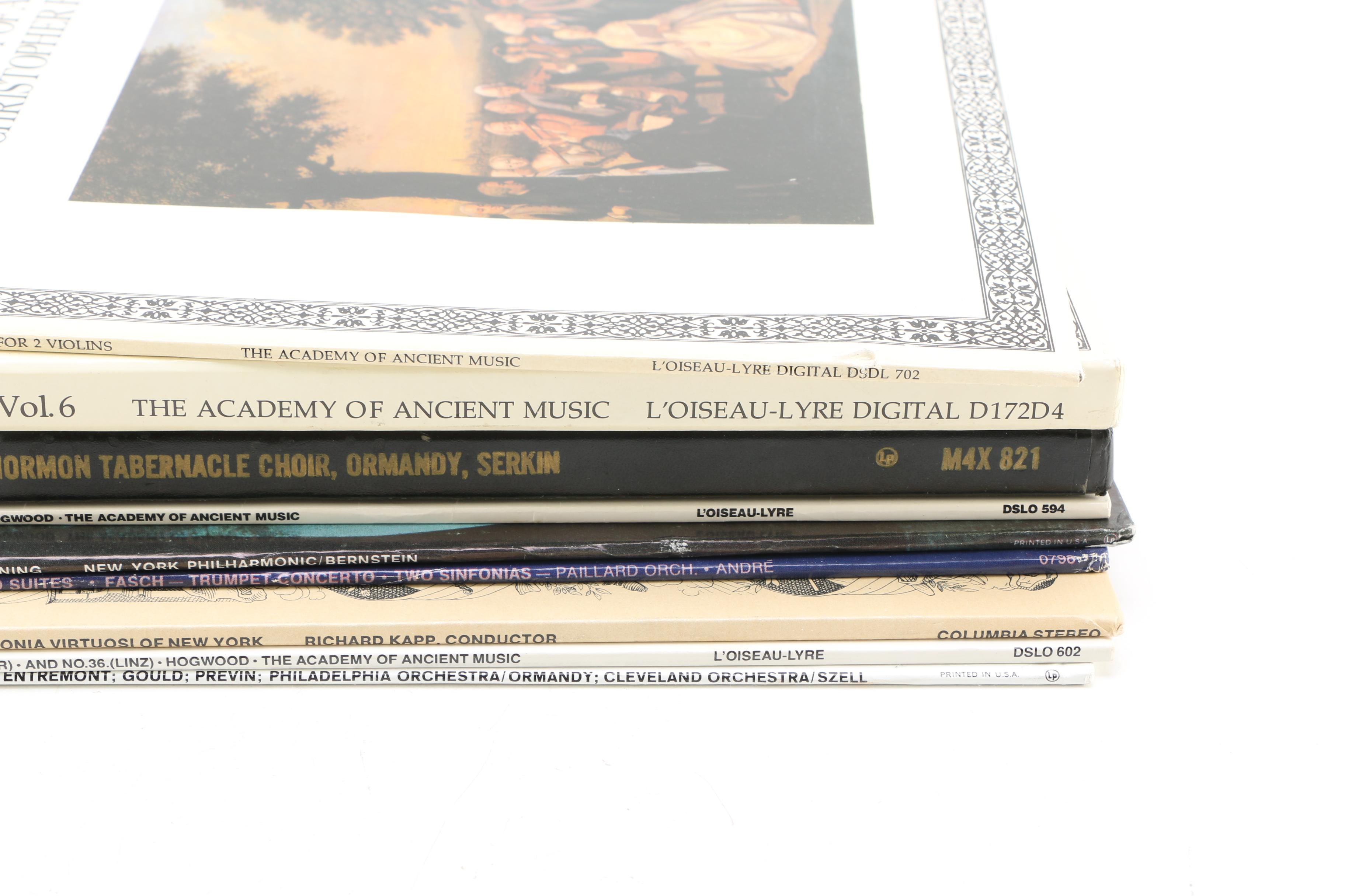 Turntable, Receiver, Cassette Player and Classical Theme LPs