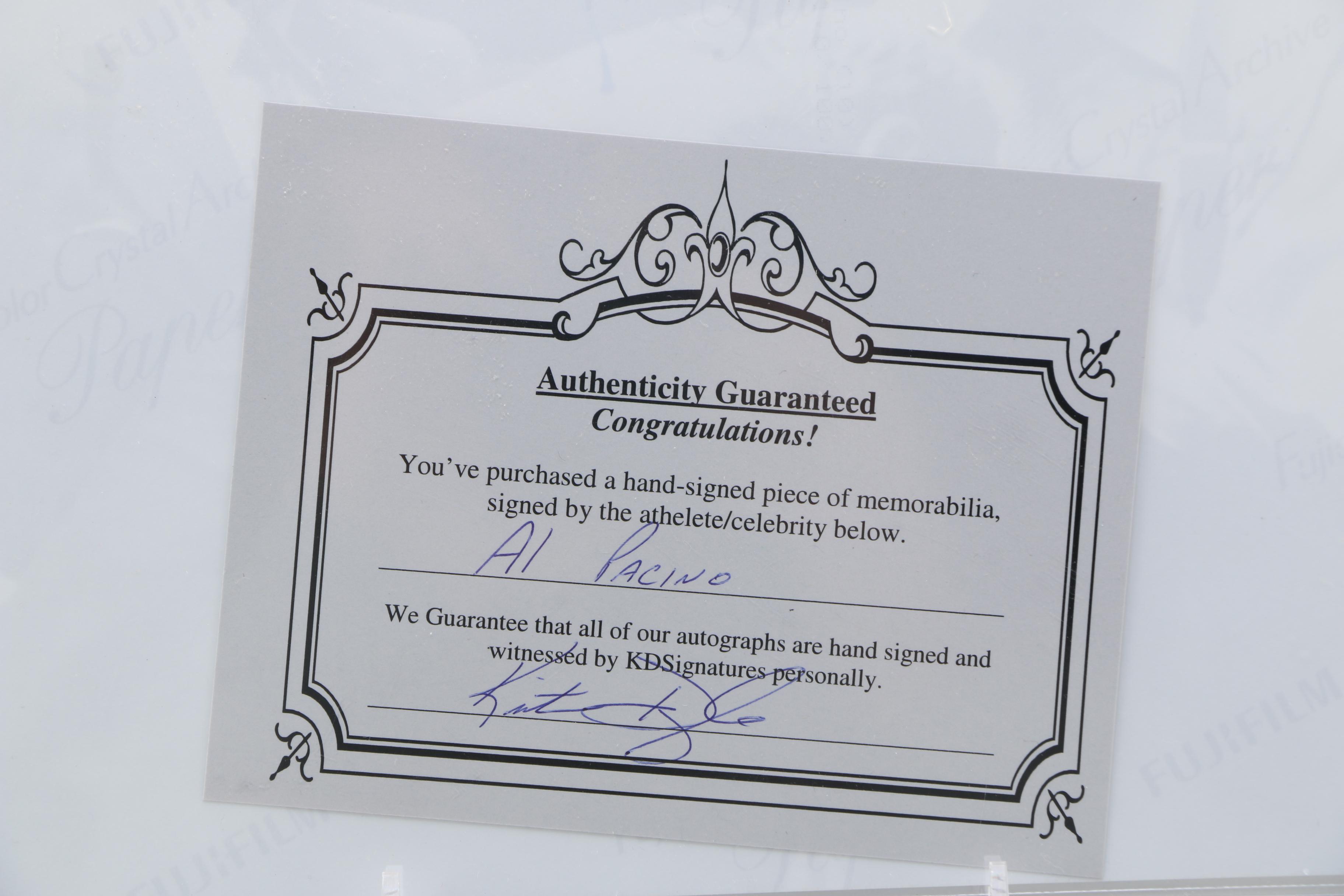 Al Pacino Autographed "The Godfather" Print