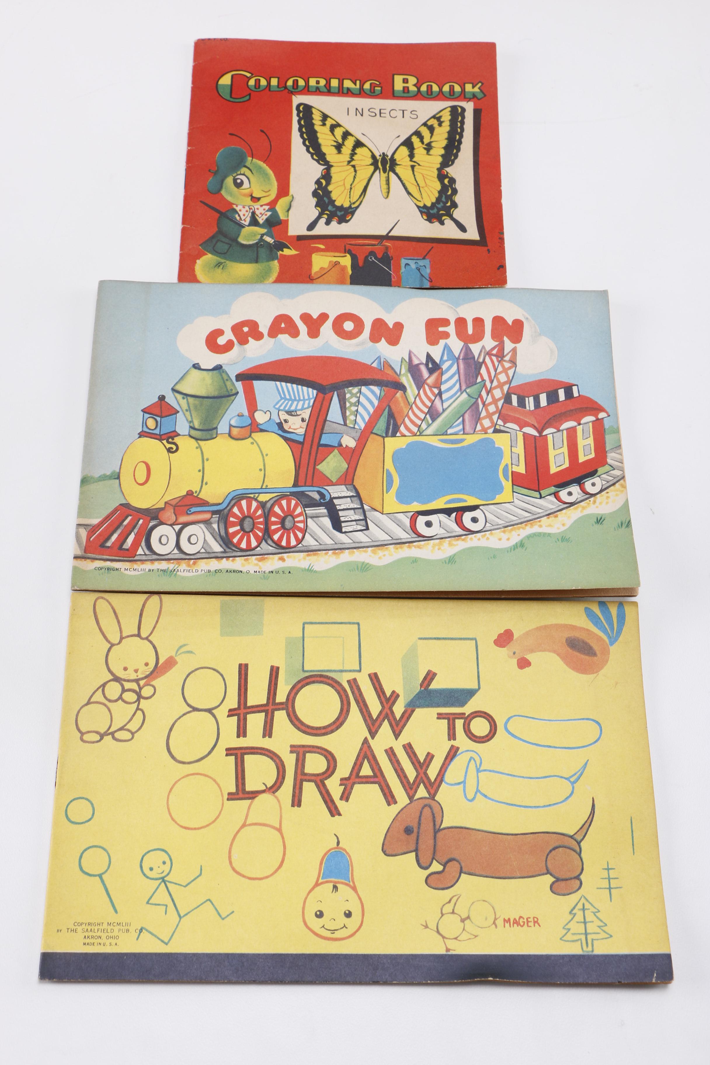 Vintage Coloring Books and Disney Plush