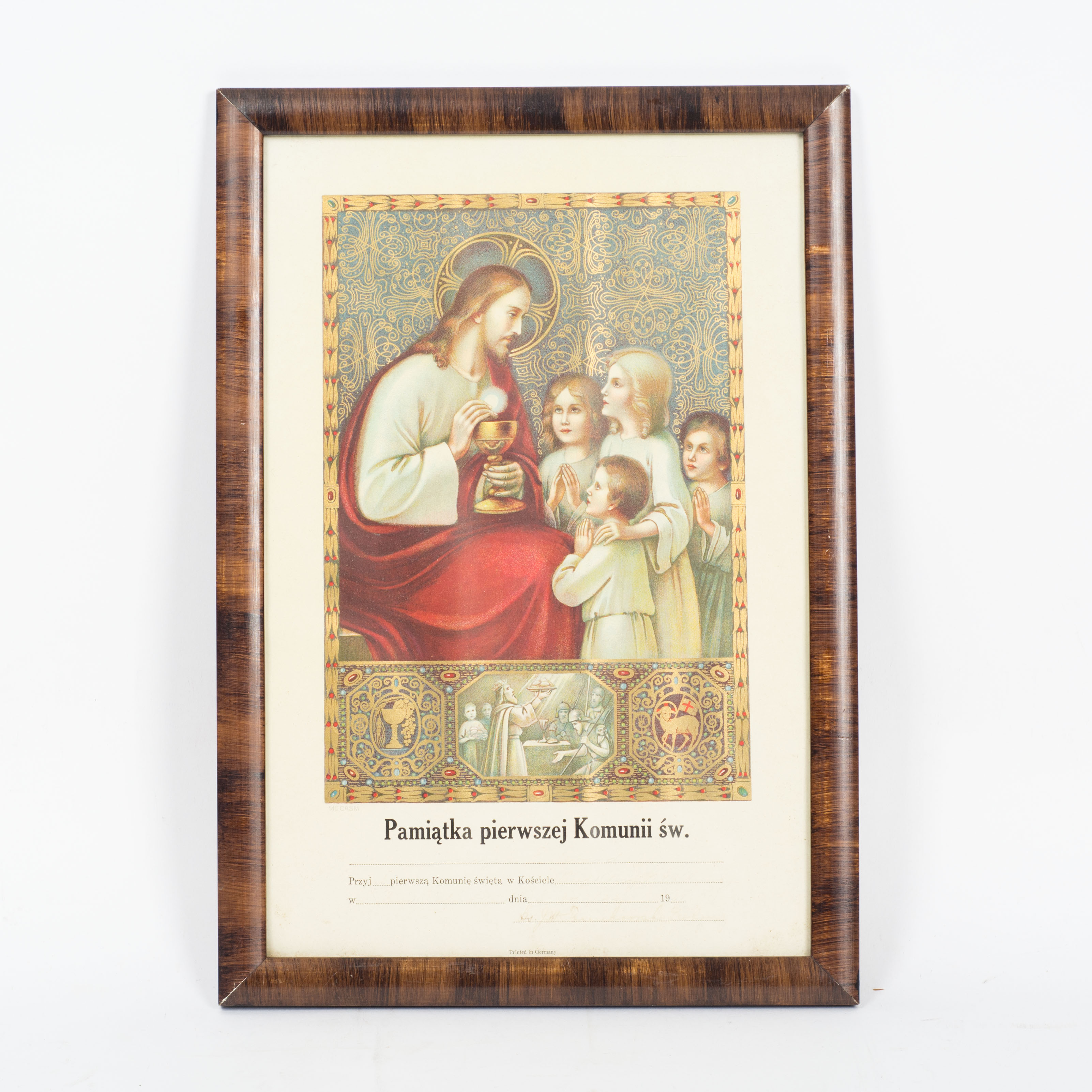 Vintage Polish First Communion Certificate