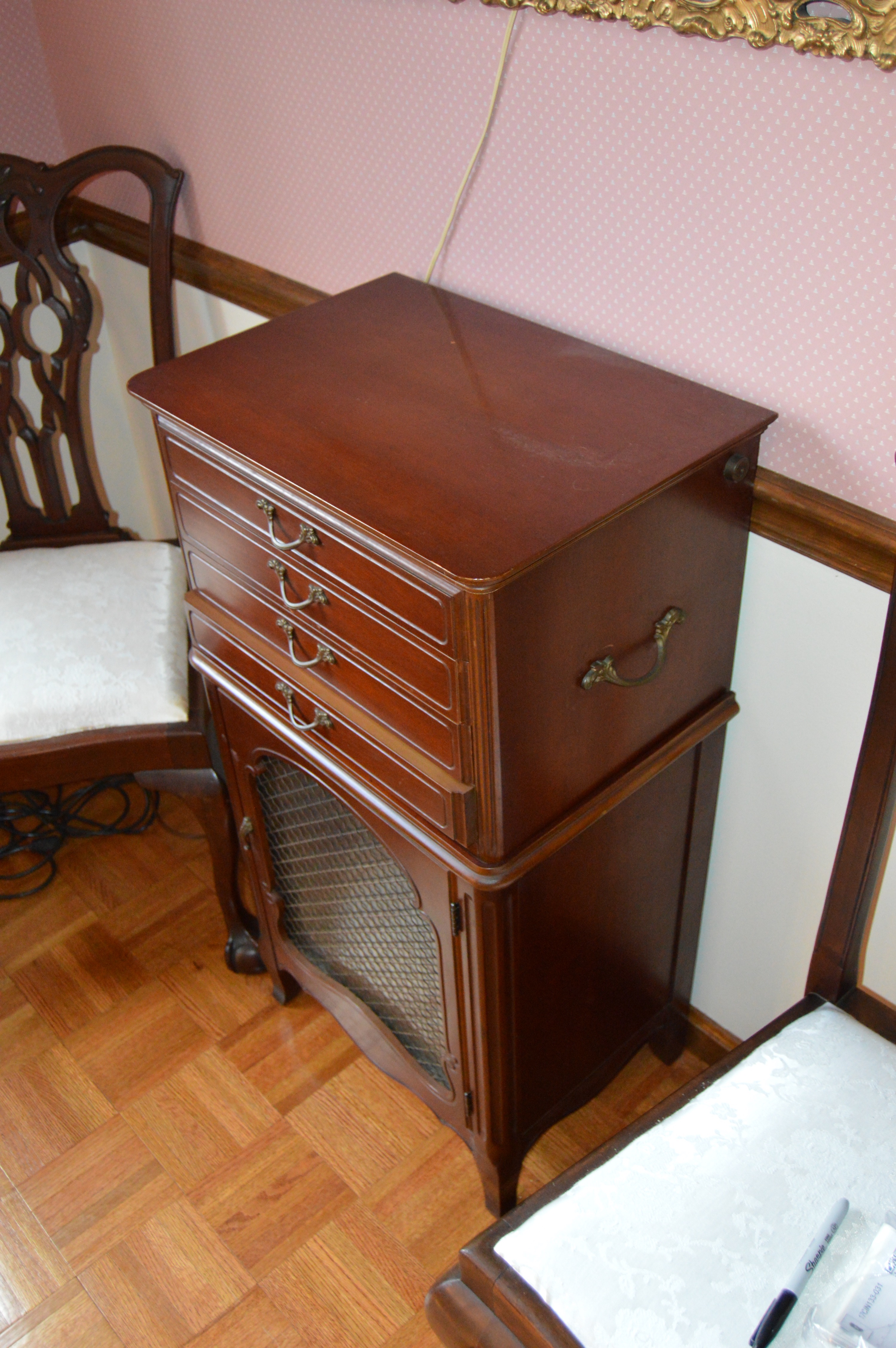 French Provincial Flatware Storage Cabinet