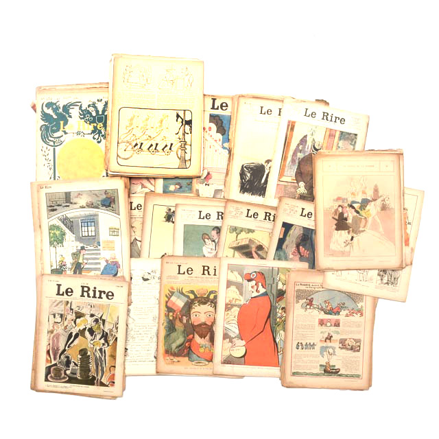 Large Collection of "Le Rire" French Humor Magazines