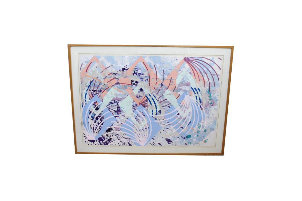 Edward Youkilis Original Acrylic on Paper Abstract