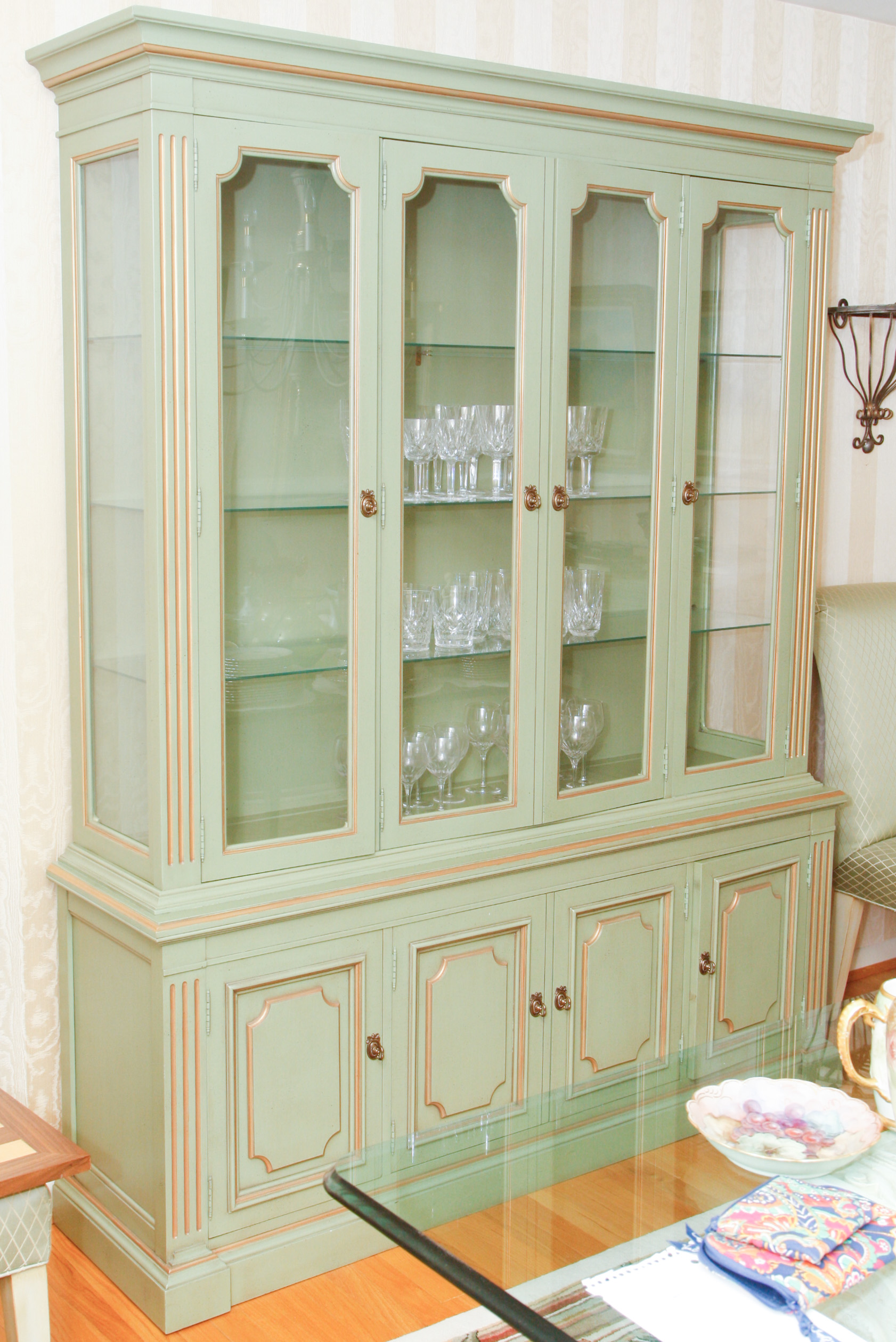Painted Glass Front China Cabinet