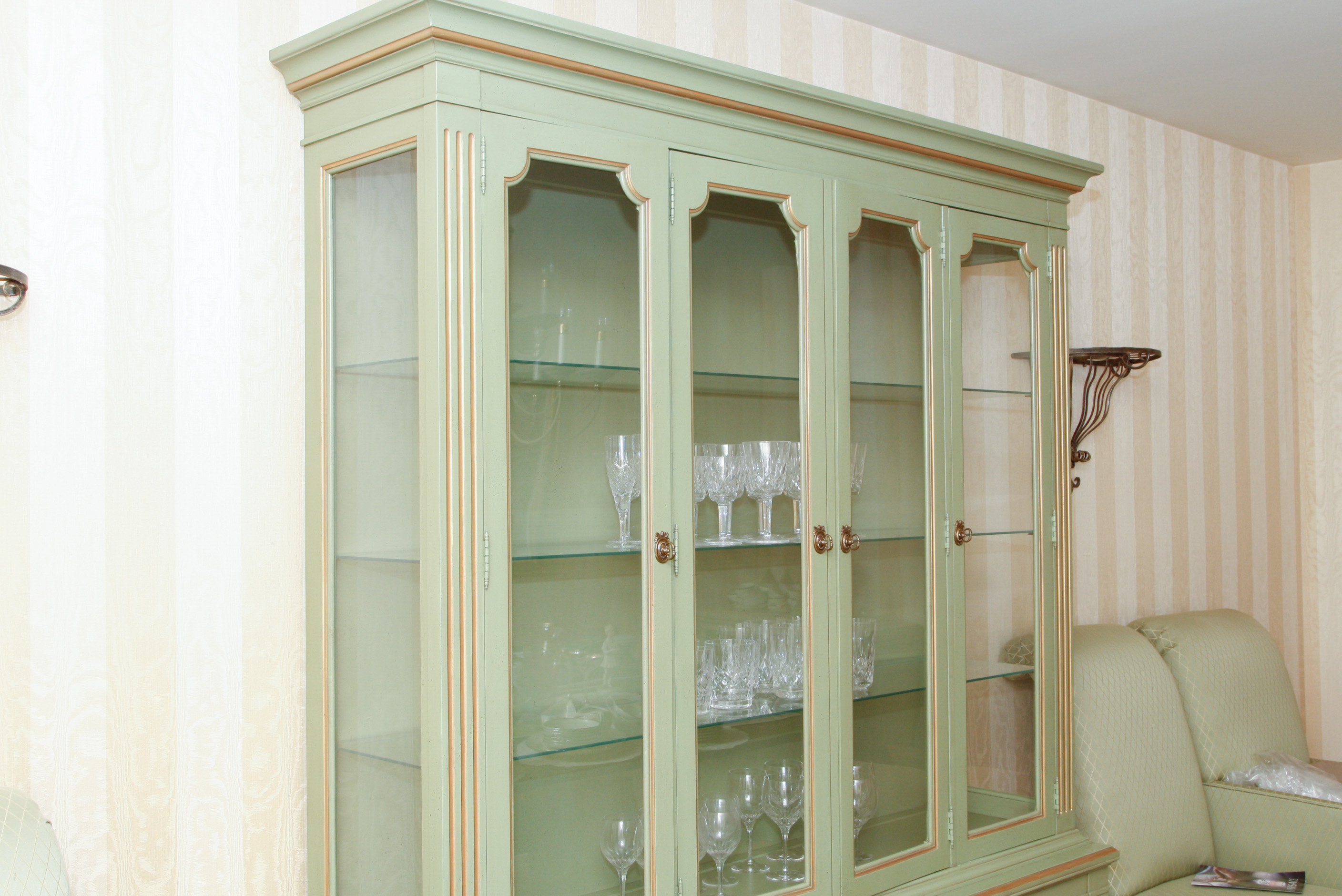 Painted Glass Front China Cabinet