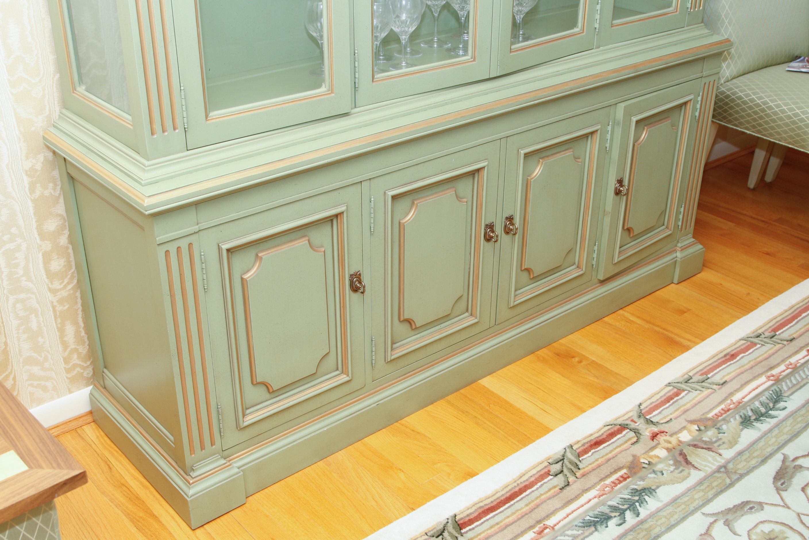 Painted Glass Front China Cabinet