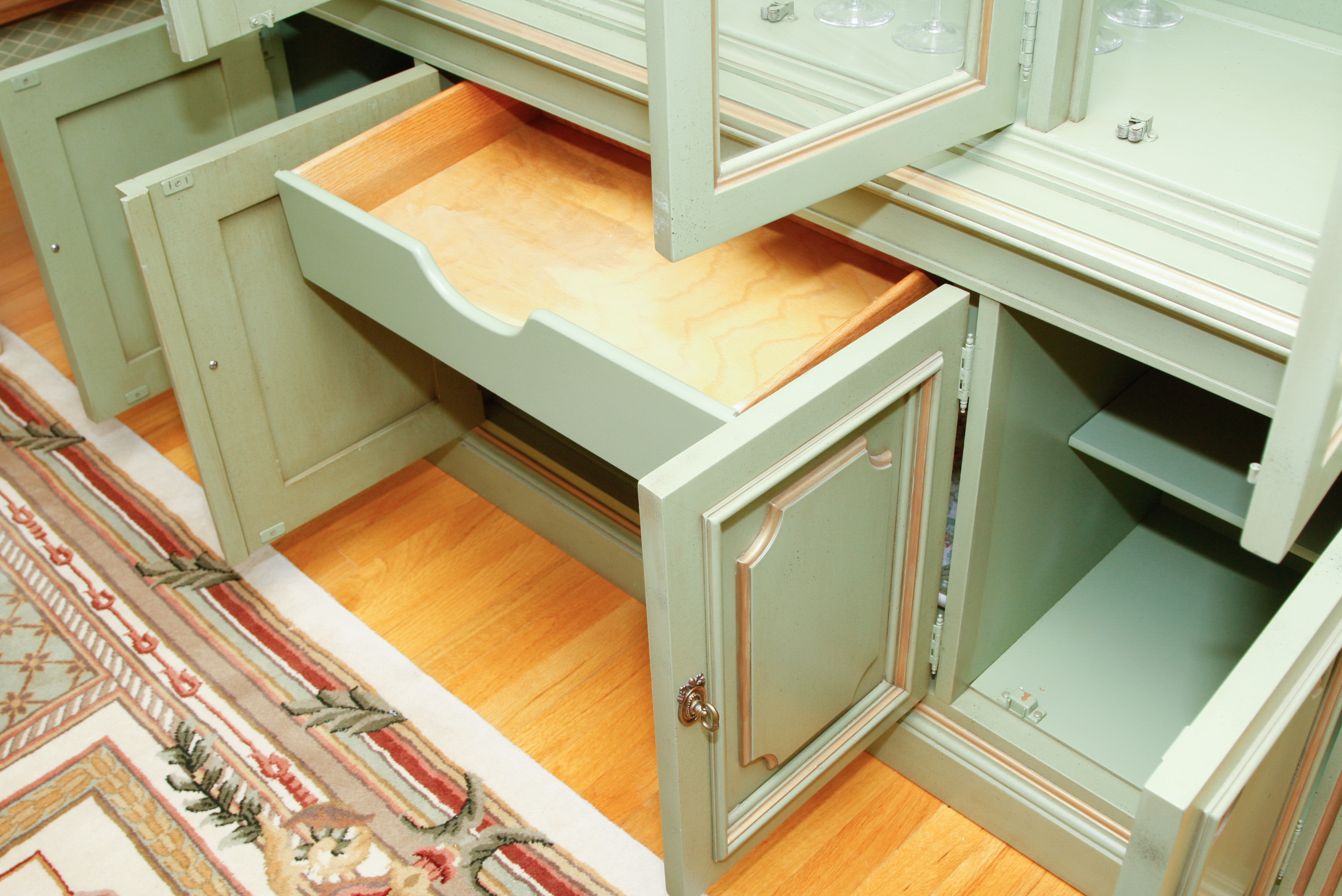 Painted Glass Front China Cabinet