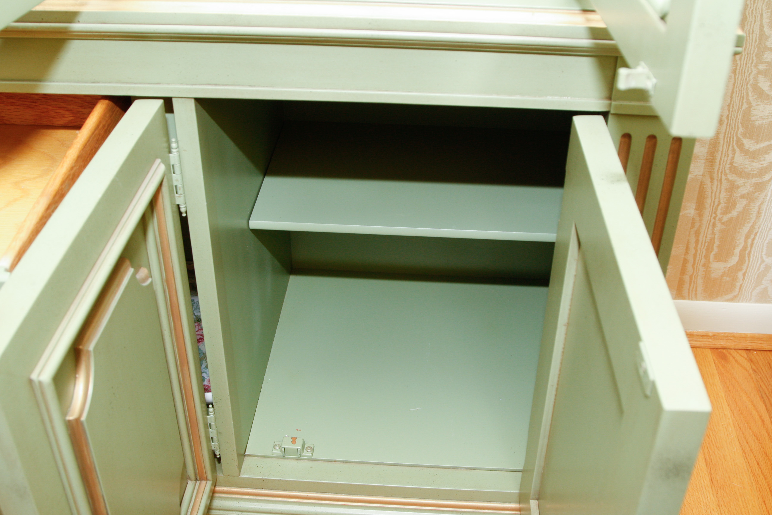 Painted Glass Front China Cabinet