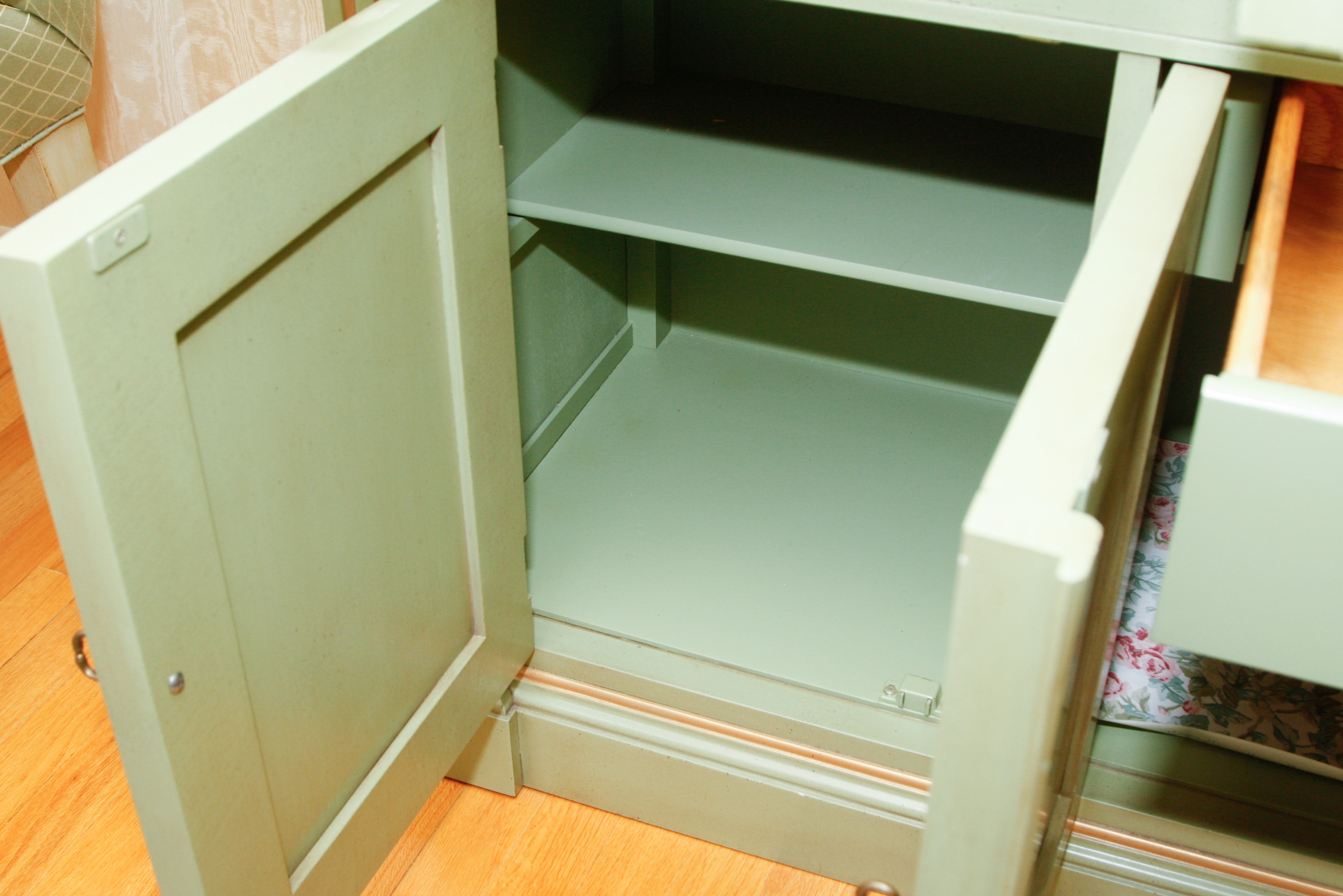 Painted Glass Front China Cabinet