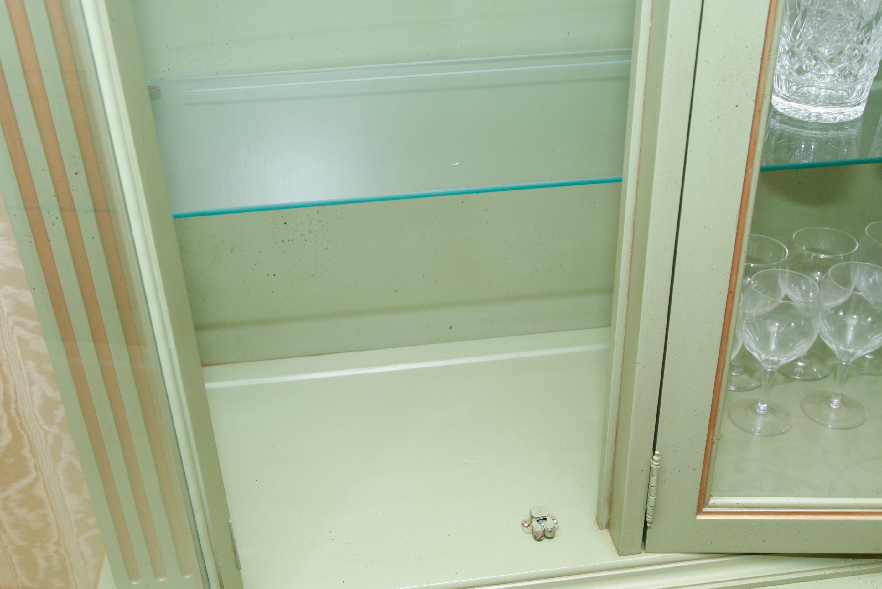 Painted Glass Front China Cabinet