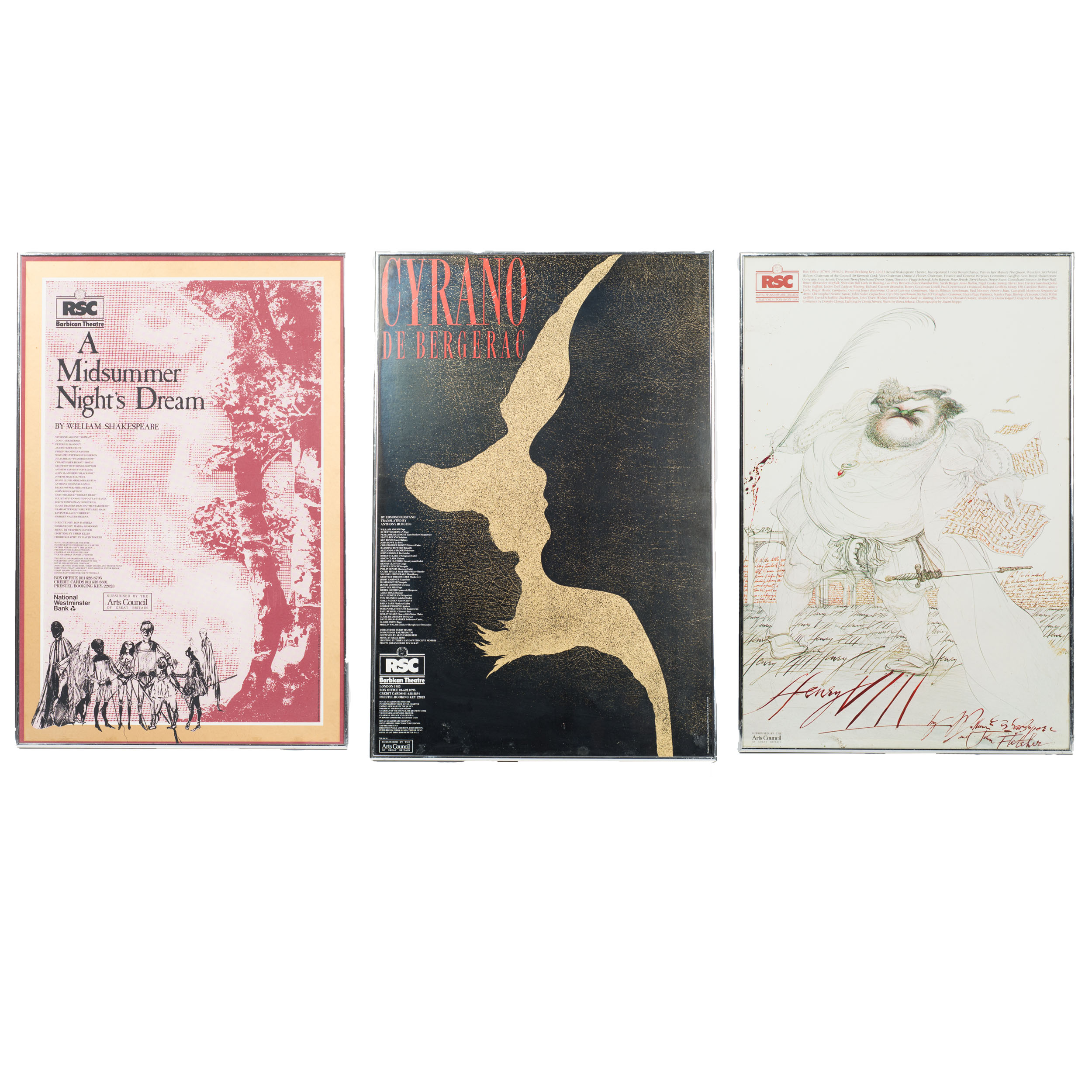 Group of Royal Shakespeare Company Theatre Posters