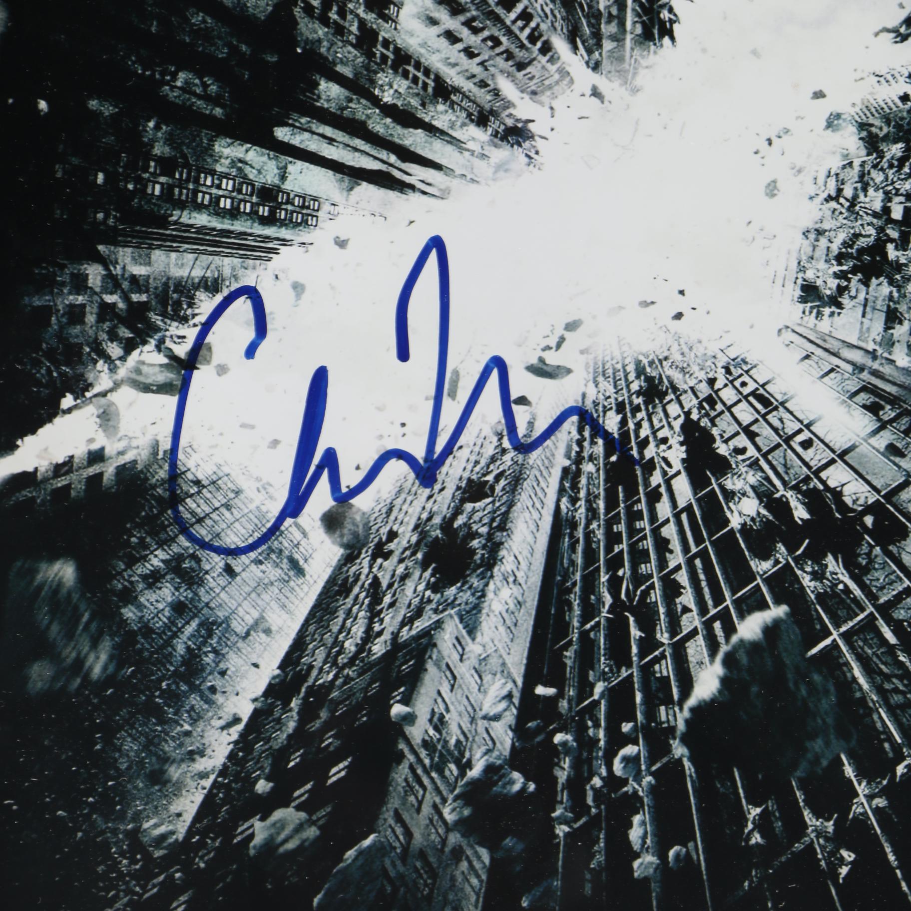 Framed "The Dark Knight Rises" Movie Photo Signed by Christopher Nolan
