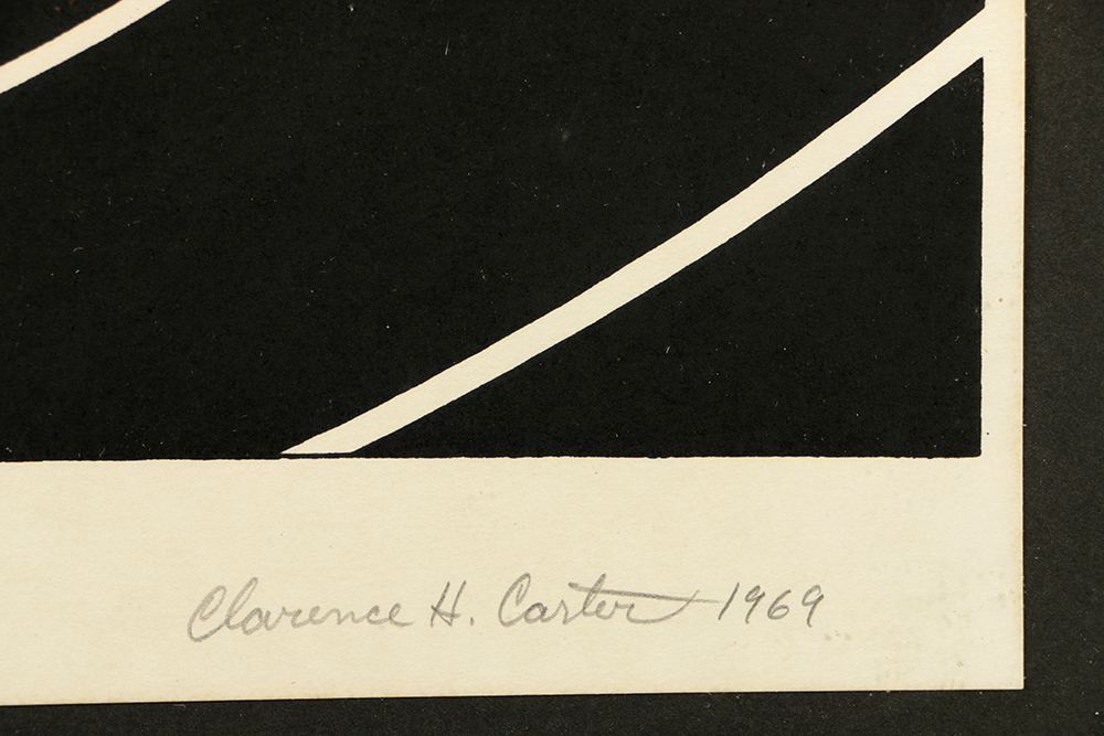 Clarence Carter Limited Edition Serigraph on Paper "Concentric Space - White"