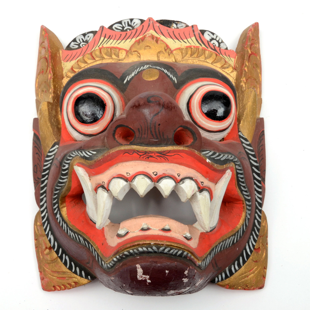 Hand-Carved Indonesian Dragon Mask